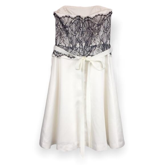 WHBM Cream With Black Lace Dress Sz 0 - Picture 4 of 8